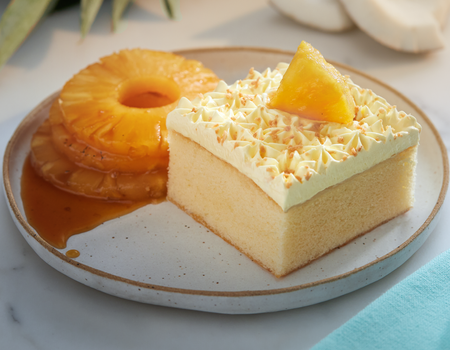 Coconut Vanilla Cake with Caramelized Pineapple