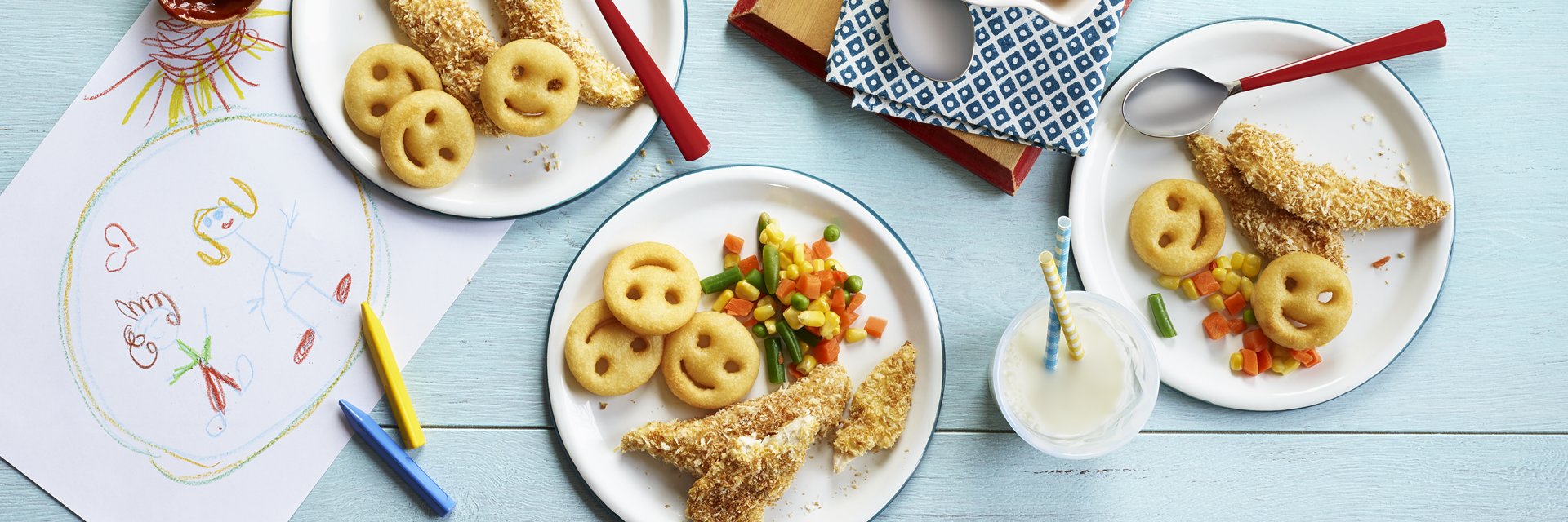 Recette de bâtonnets amusants et de frites souriantes