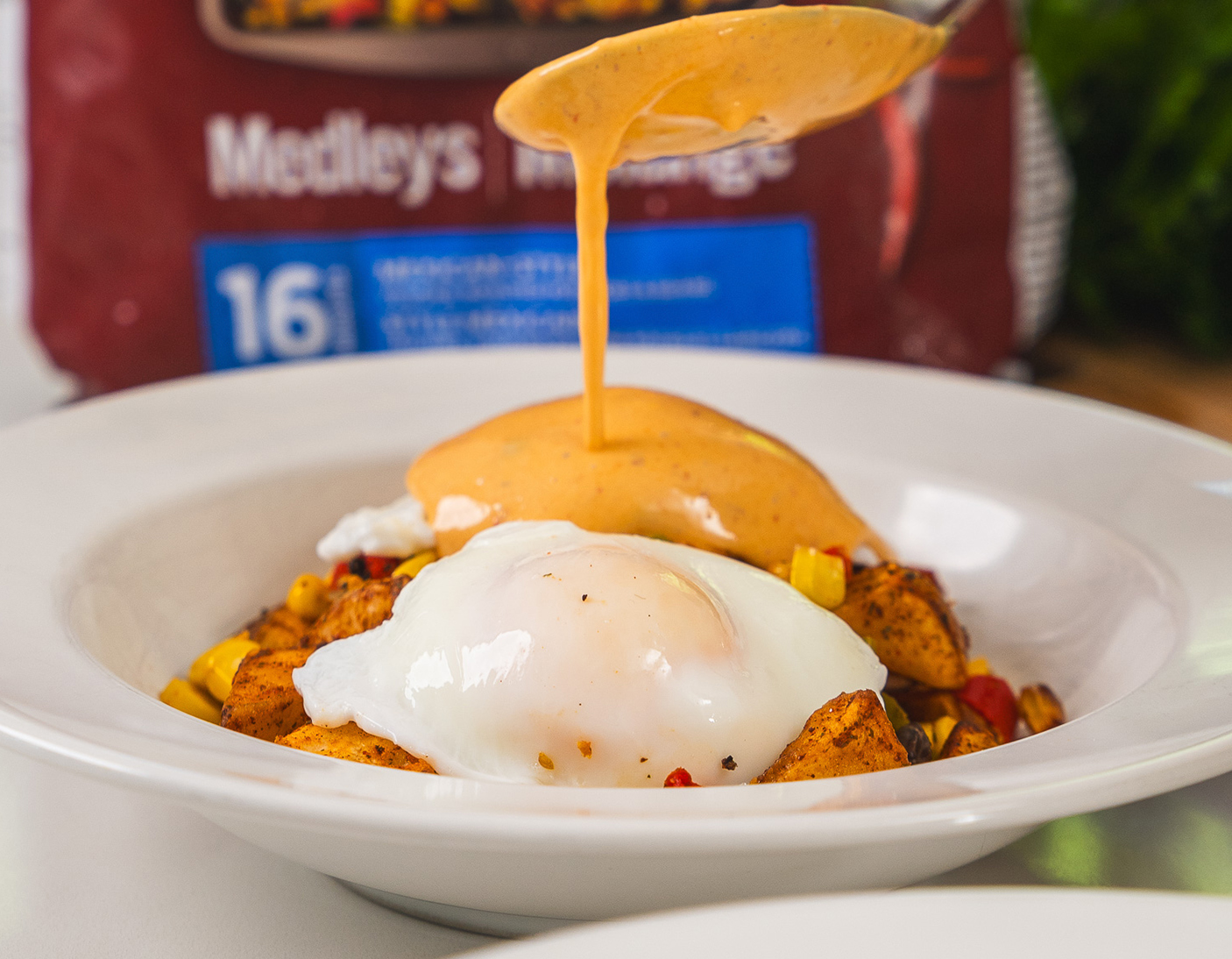 Andy Hay’s Mexican Style Medleys Eggs Benny Bowl