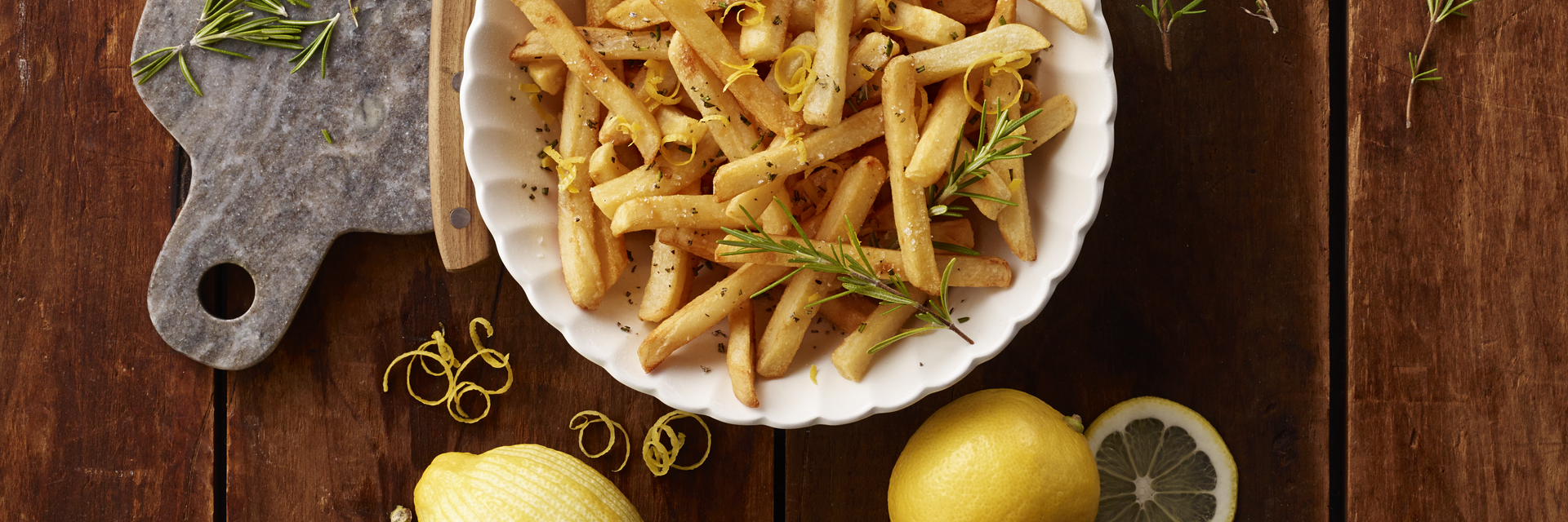 Frites au citron et au romarin